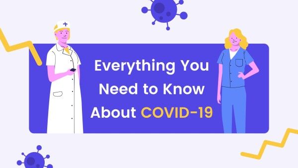 covid-19, virus, chart, Purple Medical Healthy Covid 19 Presentation Template