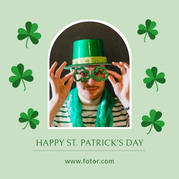 st patricks day, happy st patricks day, st. patrick, Green Hat Saint Patricks Day Instagram Post Template