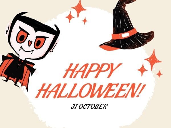 Cartoon Spooky Halloween Wish Card