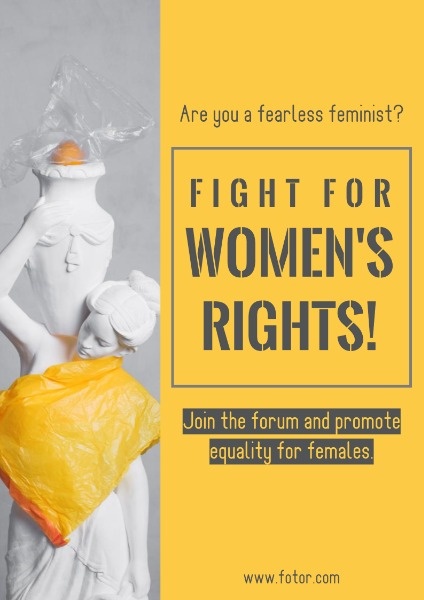 Yellow Women's Rights Activity Poster