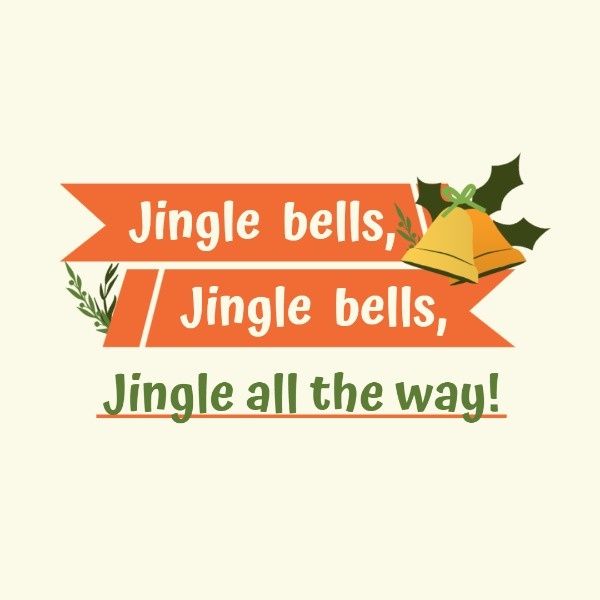 jingle bells, winter, festival, Yellow Christmas Jingle Card Instagram Post Template