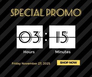 reminder, branding, e-commerce, Black Friday Promotional Countdown Facebook Post Template