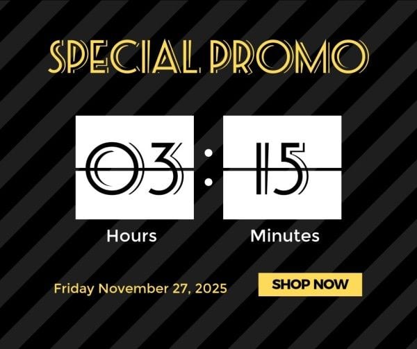 reminder, branding, e-commerce, Black Friday Promotional Countdown Facebook Post Template