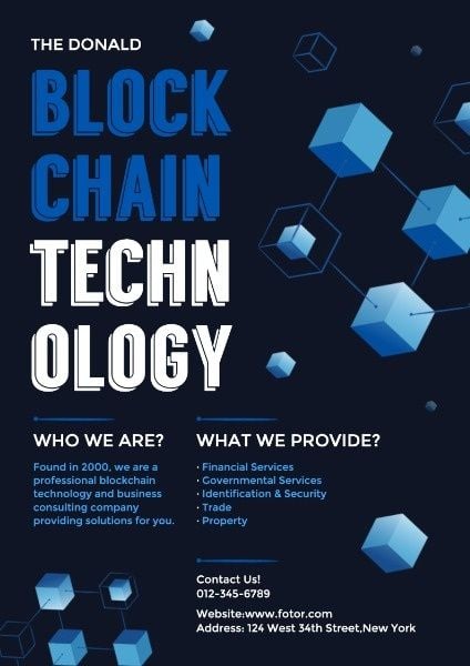 techonology, services, internet, Blockchain Technology Company Poster Template