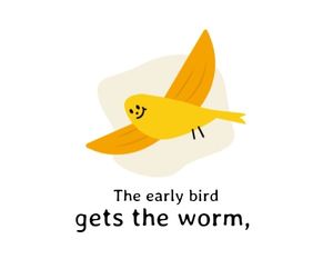 bird, quote, animal, Early Worm Facebook Post Template