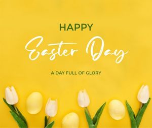 festival, celebration, celebrate, Yellow Simple Photo Easter Greeting Facebook Post Template