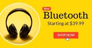 Yellow Bluetooth Sale Banner Ads Facebook Ad Medium