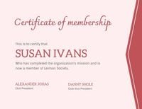 Organization Membership  Certificate