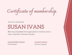 certificate of membership, book club, motorcycle club, Organization Membership  Certificate Template