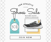 sports shoes, discount, online sale, Simple Sport Shoe Sales Large Rectangle Template