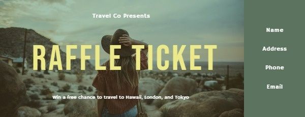 tour, holiday, vacation, Travel Raffle Ticket Template
