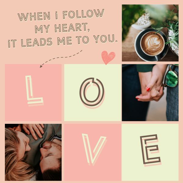 heart, couple, valentine’s day, Valentine's Day Collage Instagram Post Template