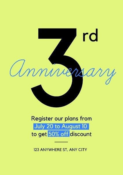 sales, sale, third, Simple Anniversary Promotion Discount Poster Template