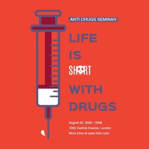 drug awareness, warning, awareness, Anti-drugs Seminar Instagram Post Template Instagram Post Template