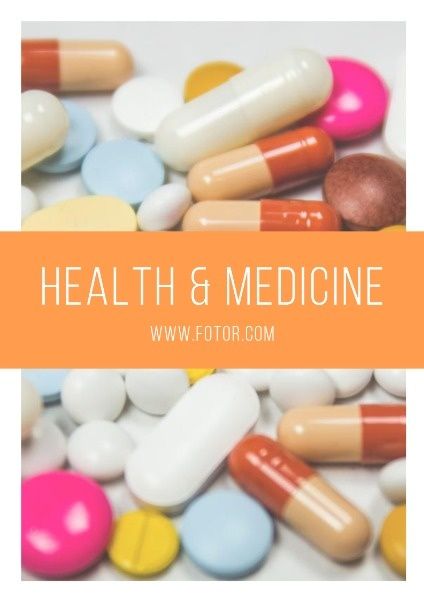 medical, pills, modern, Orange Simple Health Medicine Poster Template