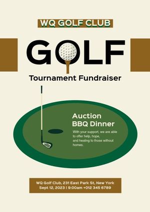 tournament, game, sports, Golf Fundraiser Poster Template