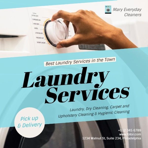 serviceslau, cleaning, store, Local Laundry Service Instagram Post Template