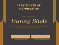 Brown Membership Certificate
