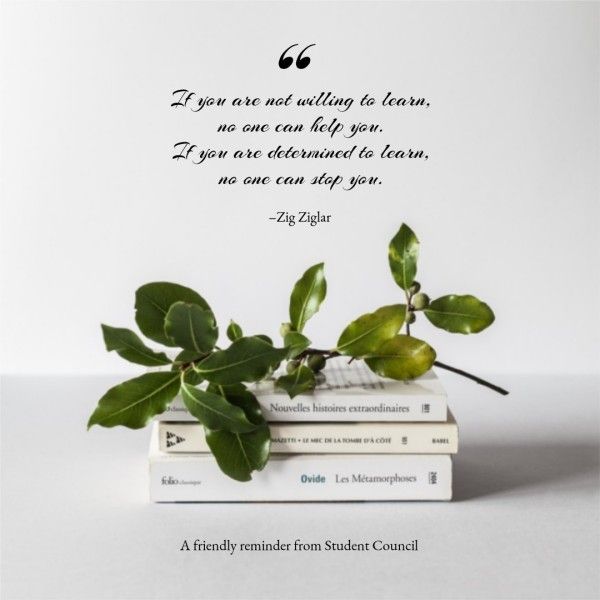inspirational, motivation, quote, Back To School Reminder Instagram Post Template Instagram Post Template