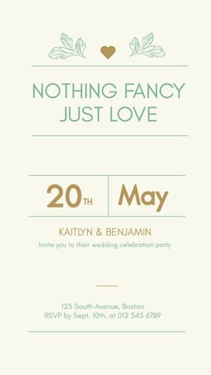wedding, ceremony, engagement, Nothing Fancy Just Love  Instagram Story Template