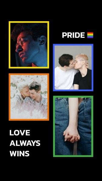 couple, lgbt, love, Black Happy Pride Month Instagram Story Template