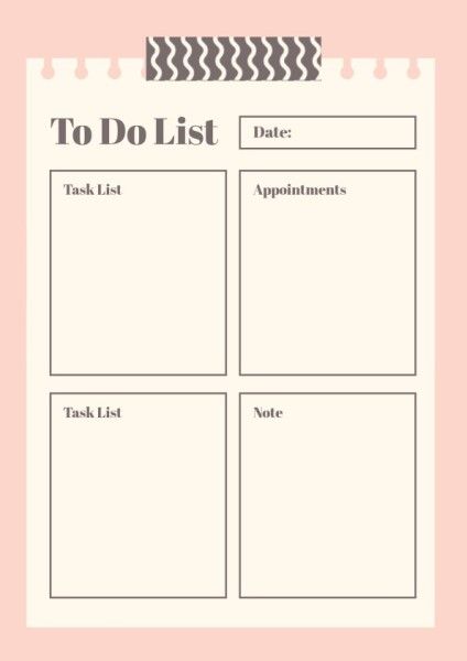 paper, life, note, Pink Beige To Do List Planner Template