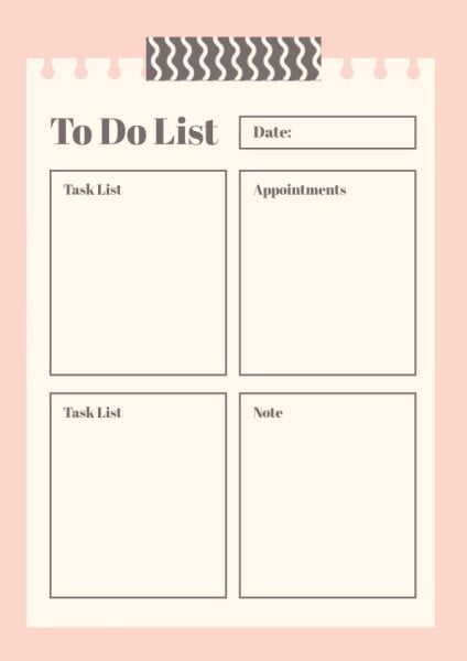 Pink Beige To Do List Planner