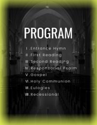 rundown, program list, list,  Black Sunday Worship Service Church Program Template