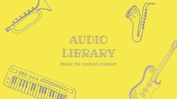 youtube end screen, end cards, end screen, Yellow Audio Library Youtube Channel Art Template