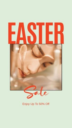 easter day, promotion, promo, Soft Green Minimal Easter Sale Instagram Story Template