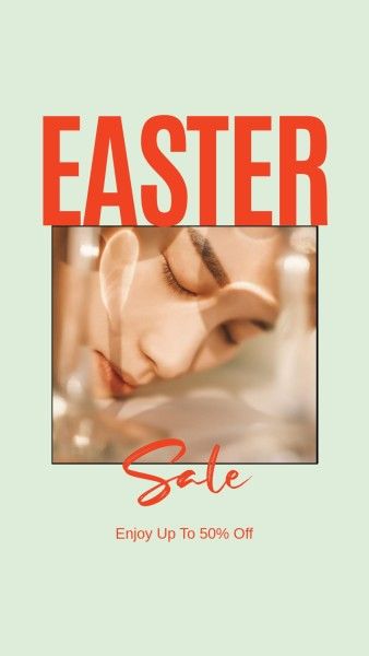Soft Green Minimal Easter Sale Instagram Story