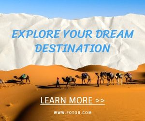 vacation, business, marketing, Desert Travel Online Ads Large Rectangle Template