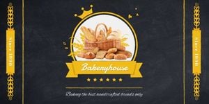 bakeryhouse, bakery, promotion, Black And Golden Bread Sale Ads Twitter Post Template