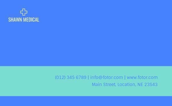 medical, clinic, hospital, Blue Green Simple Health Care Business Card Template