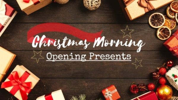 gift, holiday, open gift, Christmas Opening Presents Youtube Thumbnail Template