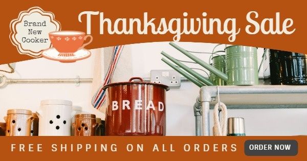 holdiay, discount, product, Thanksgiving Cooker Sale Facebook Ad Medium Template