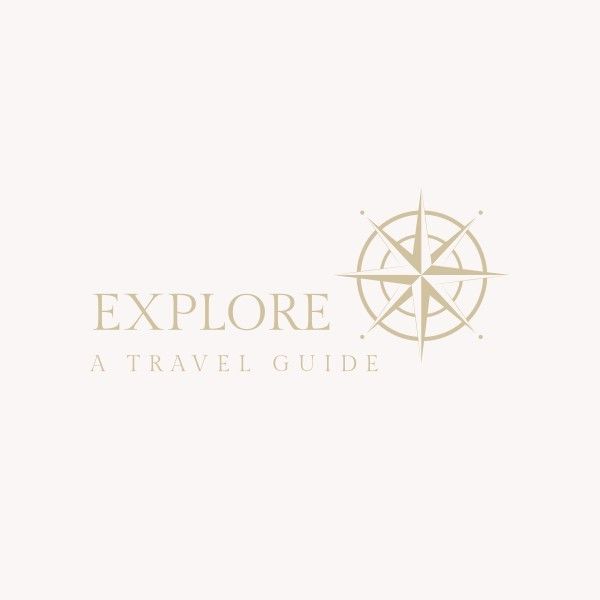 白色探索旅游指南 Logo