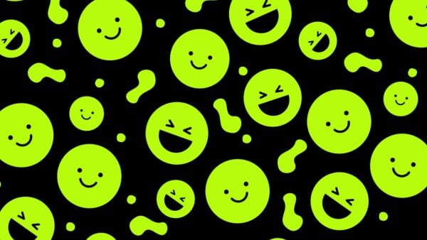 Green Acid Art Emoji Zoom Background