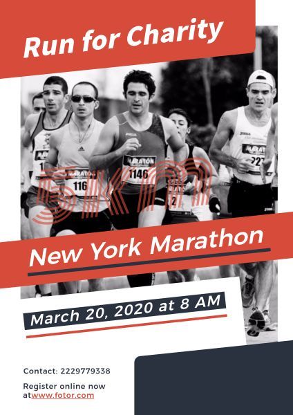 run, sport, athletics, New York Marathon Poster Template