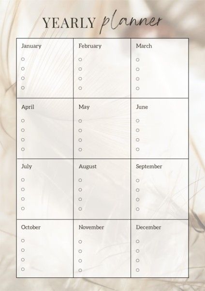 yearly planner, new year plan, life, Minimal Yearly Plan Planner Template