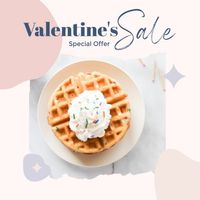 promotion, discount, food, Pink Valentines Day Cake Bakery Sale Instagram Post Template