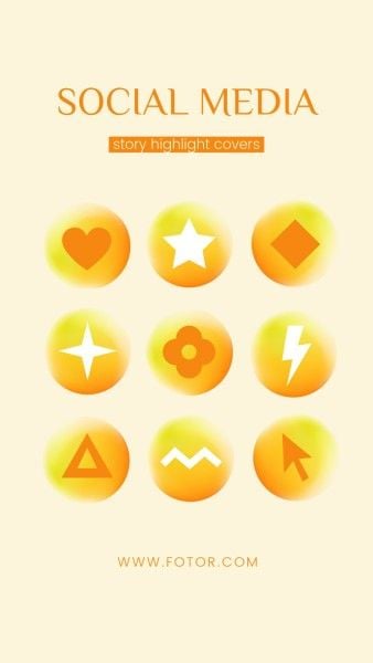 instagram story, social media, illustration, Yellow Simple Gradient Shapes Instagram Highlight Cover Template