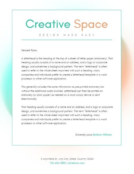 Creative Design Letterhead Letterhead