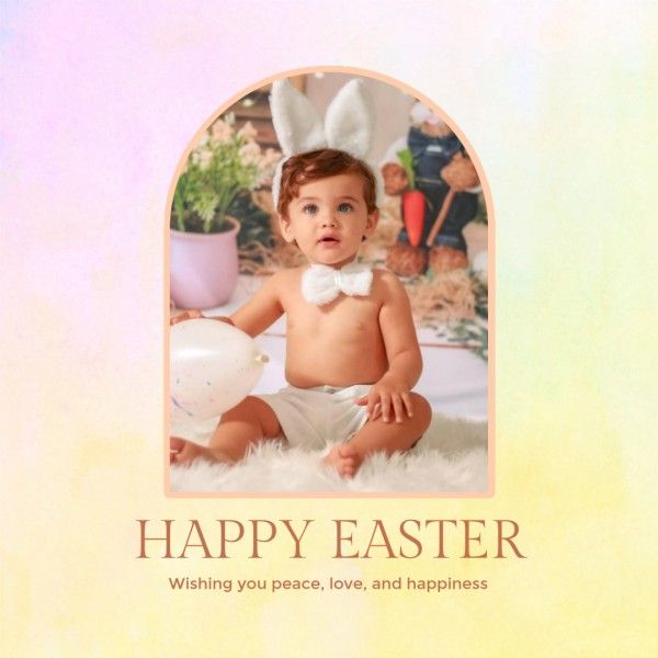 love, greeting, celebration, Pastel Colorful Happy Easter Collage Instagram Post Template