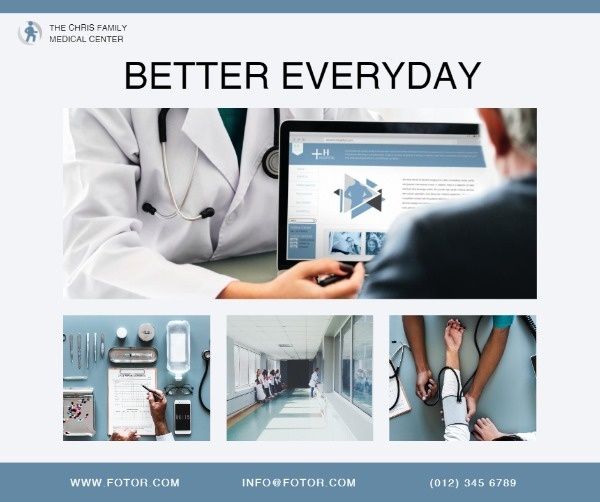 hospital, service, business, Blue Recovery Center Ads Facebook Post Template