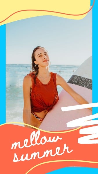 Orange And Blue Summer Surfing Instagram Story