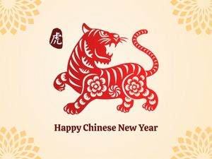 Traditional Year Of Tiger New Year Card