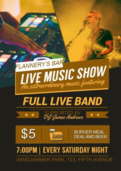 Customizable Bar Live Music Show Poster Templates Fotor Graphic Designer