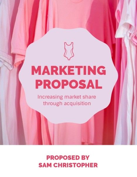  marketing proposals,  business,  company, Pink Clothes Store Marketing Proposal Template
