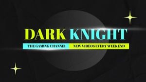 Black Dark Knight Gaming Video Channel Youtube Channel Art